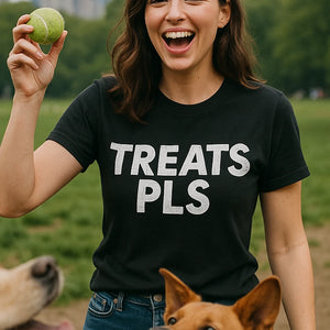 "Treats Pls" black dog lovers shirts - a birthday gift for dog lovers lover
