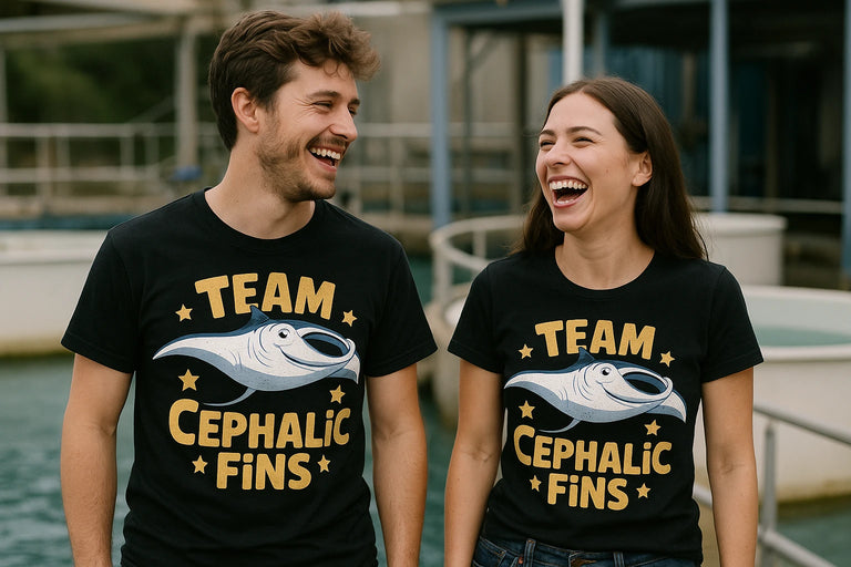 Person wearing the black manta ray shirts graphic tee - 
