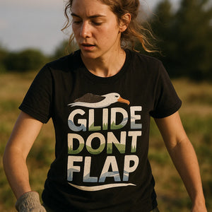 "Glide Dont Flap" black albatross t shirt - a birthday gift for albatross lover