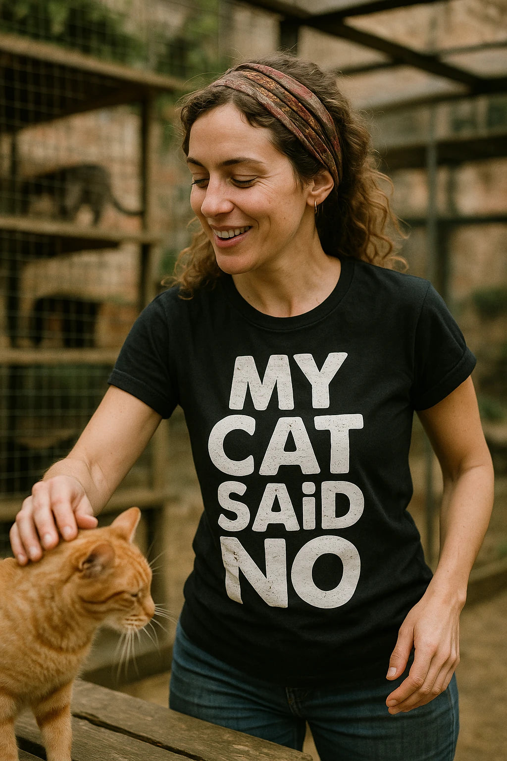 "My Cat Said No" black cat lovers t shirt - also a clothes for cat lovers