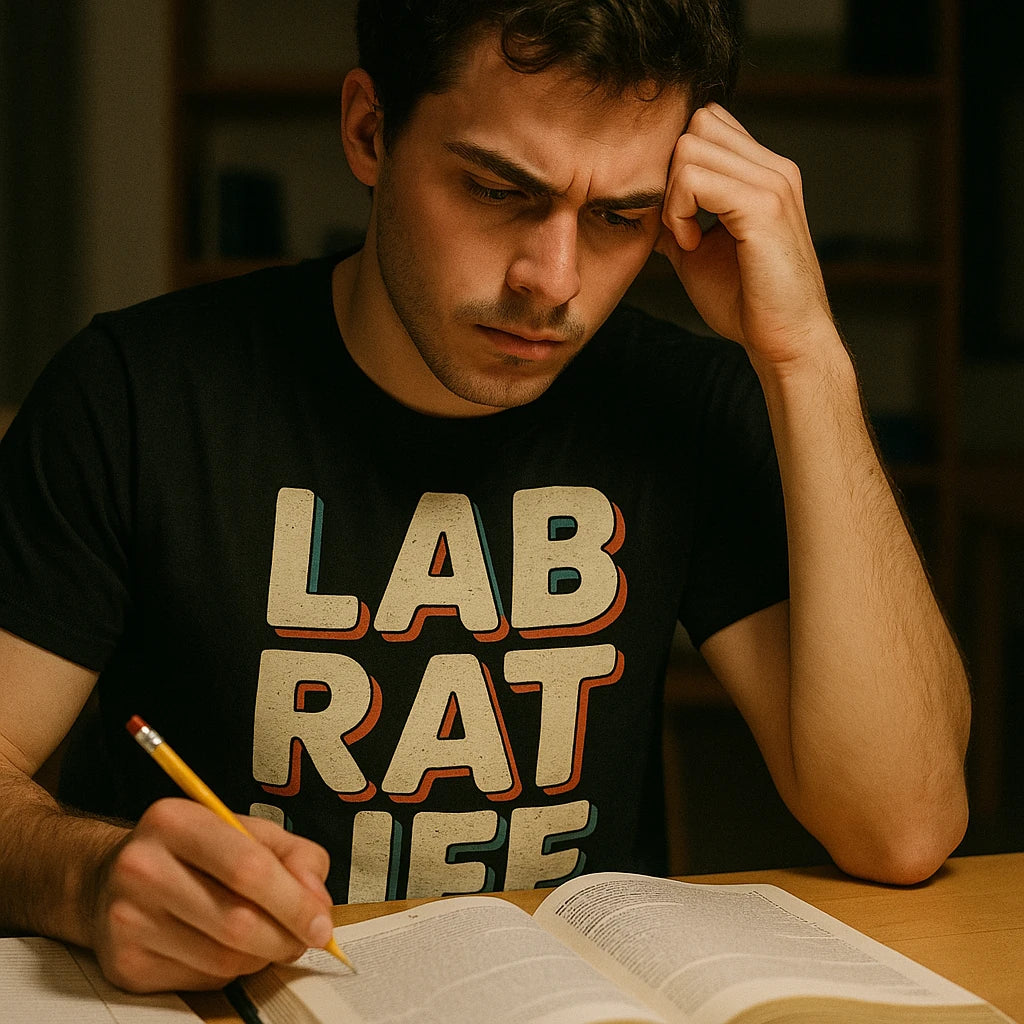 "Lab Rat Life" studying t shirt - product photo 8
