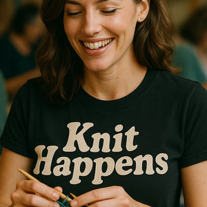 "Knit Happens" knitted t shirt womens - product photo 7
