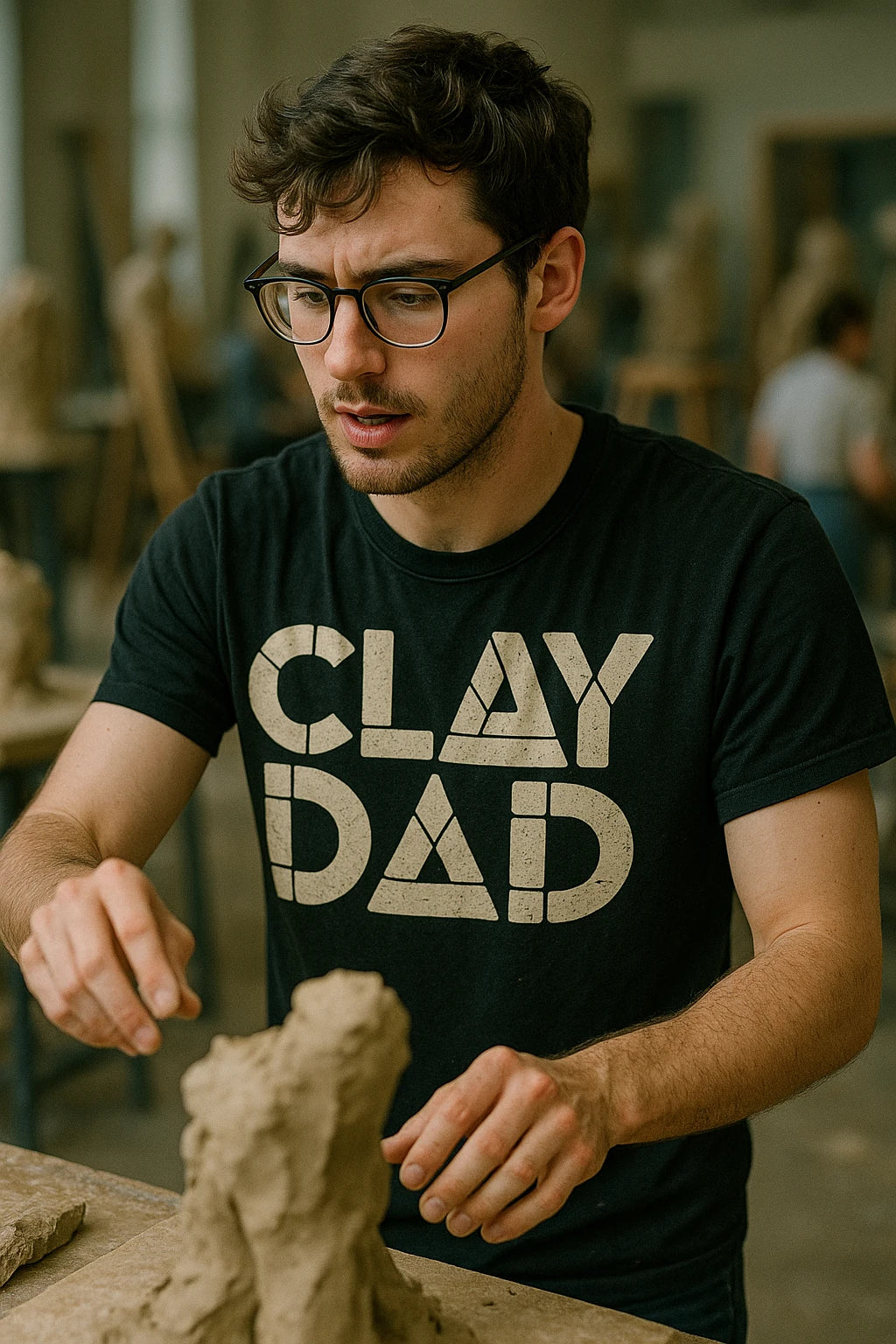 "Clay Dad" black body sculpting t shirt - a birthday gift for sculpting lover