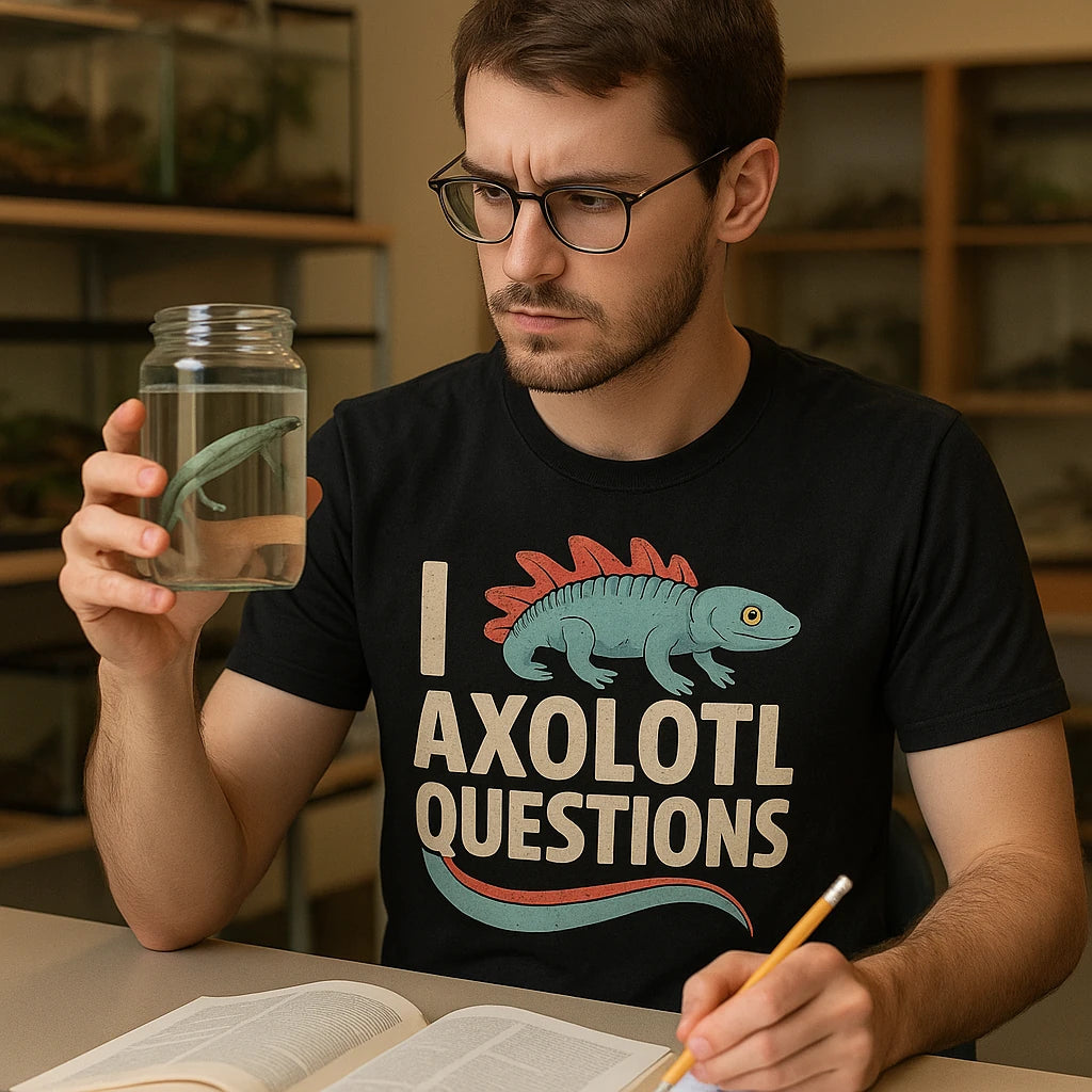 "I Axolotl Questions" newt t shirt - product photo 8
