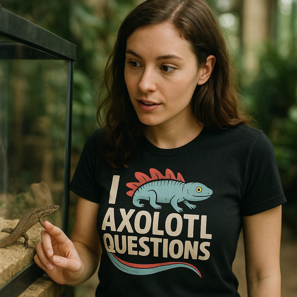 "I Axolotl Questions" newt t shirt - product photo 9