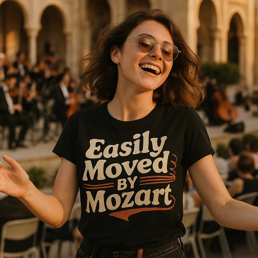 "Easily Moved By Mozart" classical music shirts - product photo 8