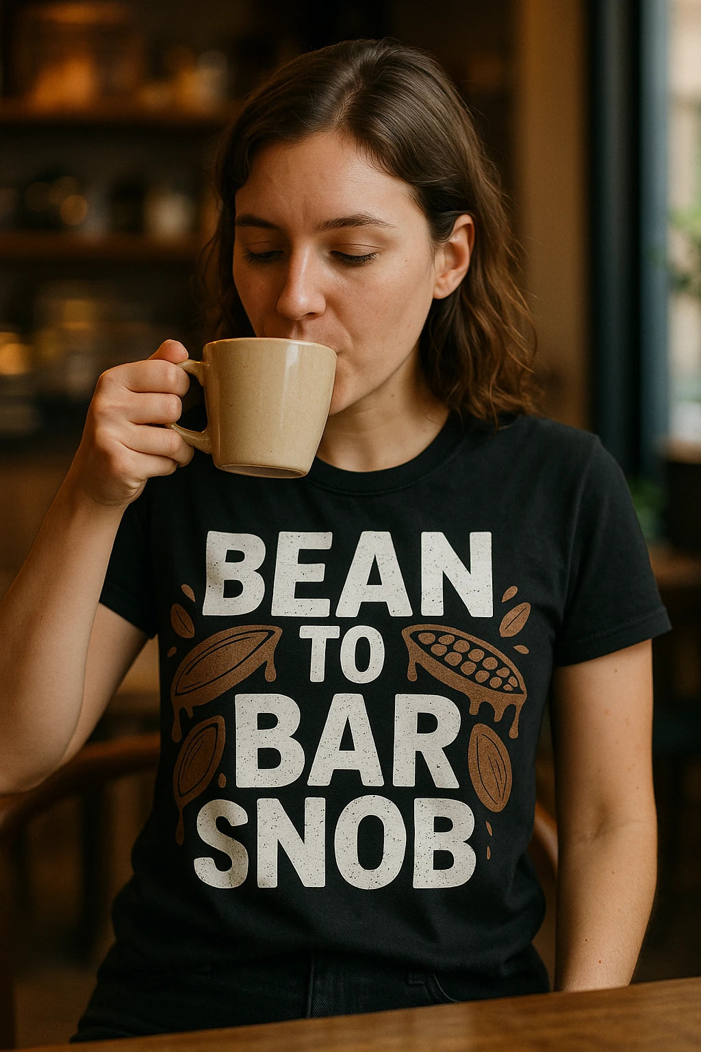 "Bean To Bar Snob" black chocolate t shirt - also one of the presents for chocolate lovers