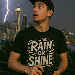 "Rain Or Shine" black storms t shirt - a birthday gift for storms lover