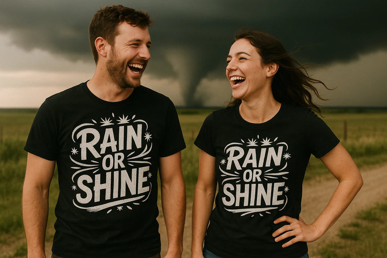Person wearing the black storms t shirt graphic tee - 