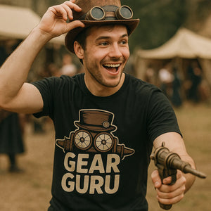 "Gear Guru" steampunk t shirt - product photo 8