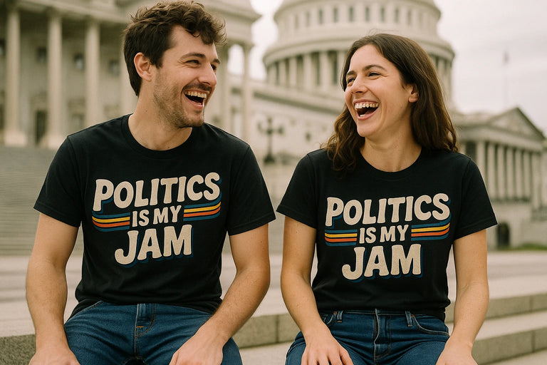 Person wearing the black politics shirts graphic tee - 