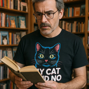 "My Cat Said No" black cat lovers t shirt, photographed as cat lovers lover gift