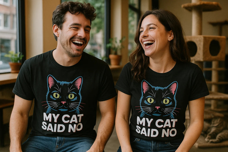 Person wearing the black cat lovers t shirt graphic tee - 