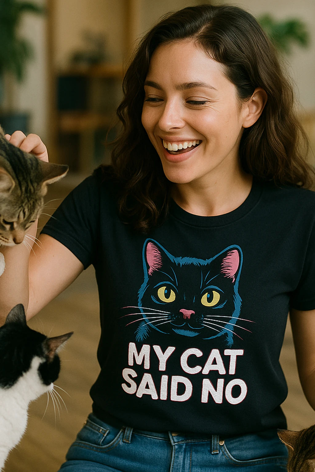 "My Cat Said No" black cat lovers t shirt - a birthday gift for cat lovers lover