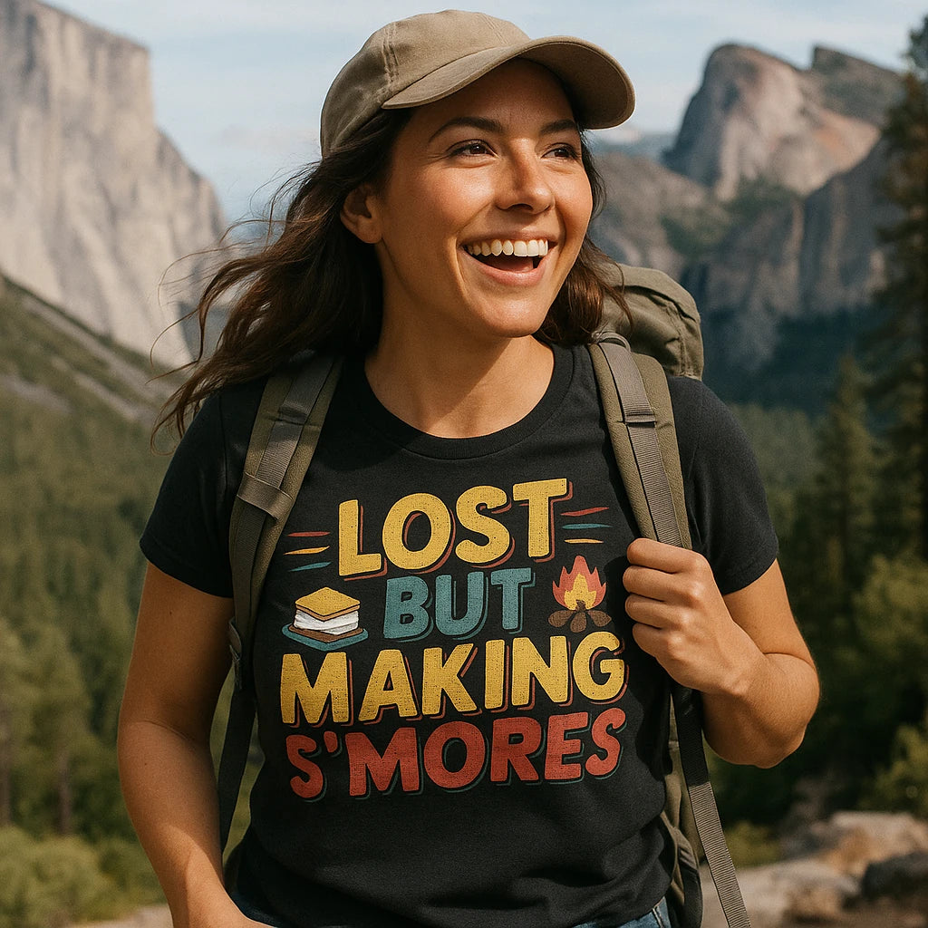 "Lost But Making S'Mores" camp shirts for men - product photo 9