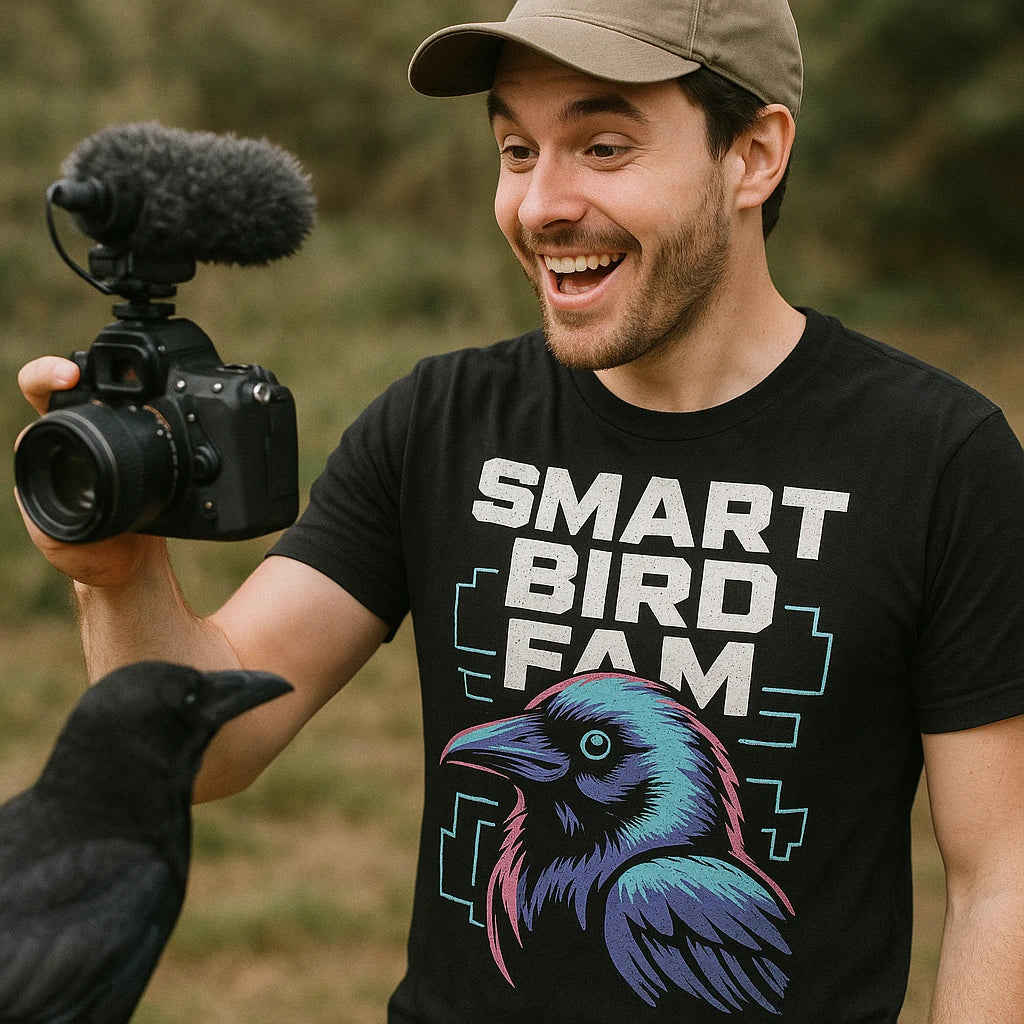 "Smart Bird Fam" crow t shirt - product photo 8
