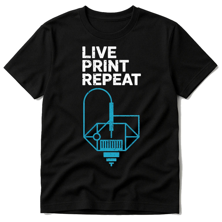Black 3D Printing T Shirt - 