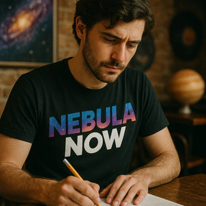 "Nebula Now" galaxy wolf t shirt - product photo 8