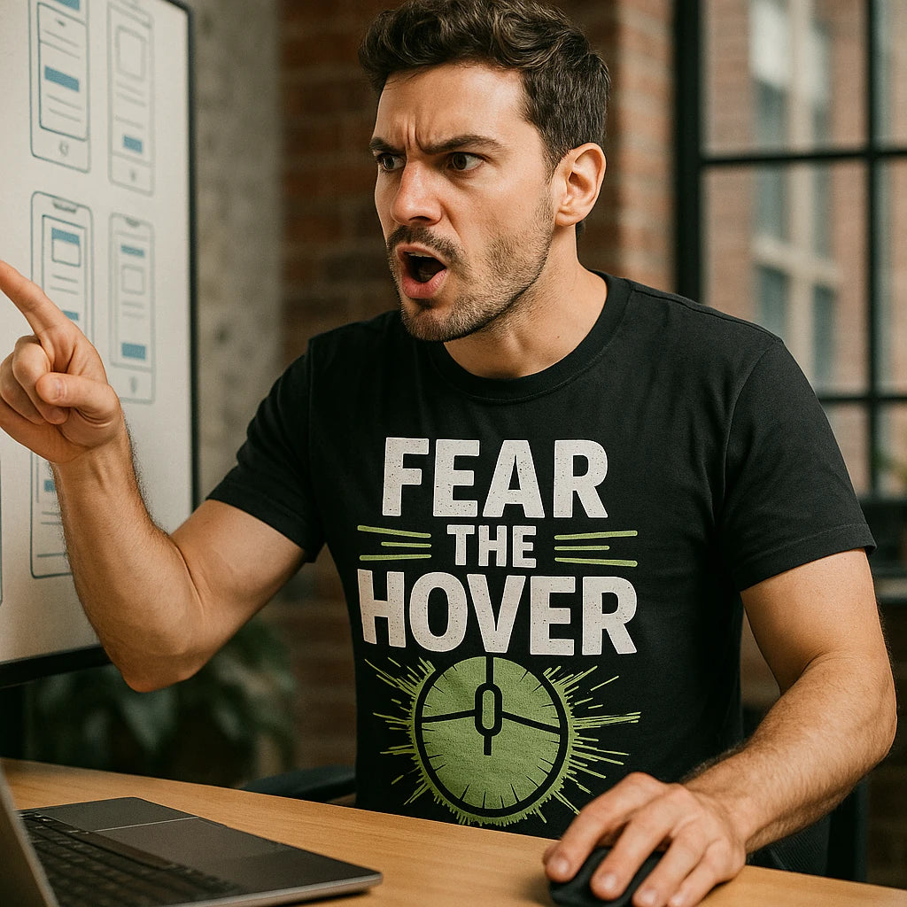 "Fear the Hover" ui ux designer t shirt - product photo 8