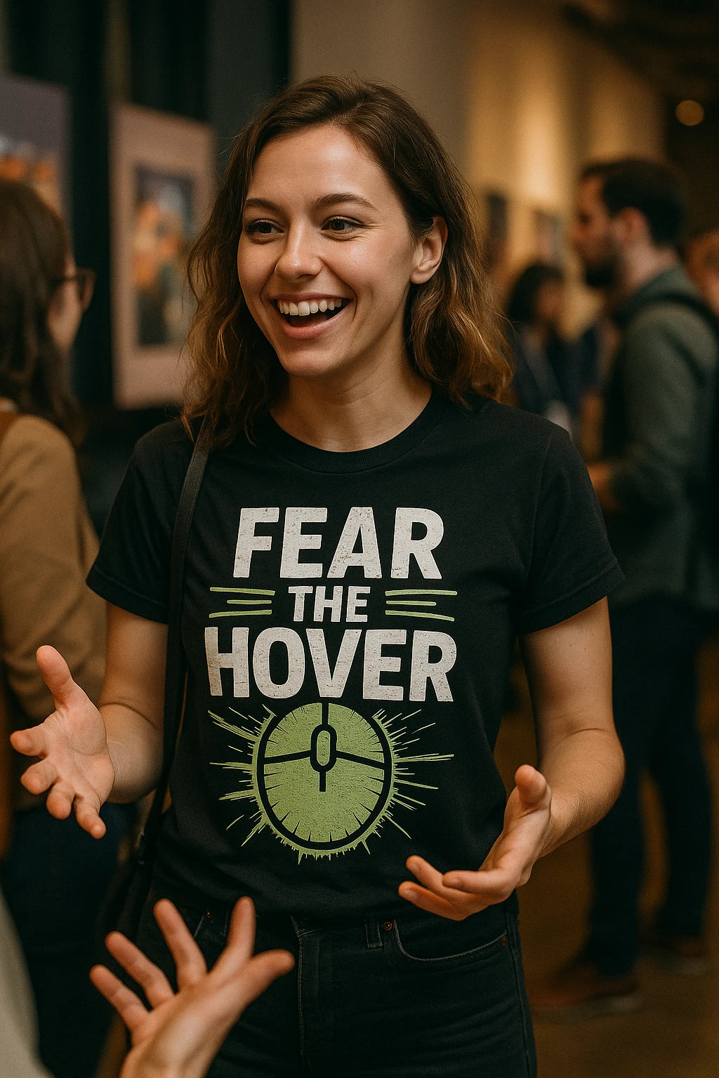 "Fear the Hover" black ui ux designer t shirt - also one of the best gifts for ui ux designer