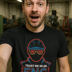 "Trust Me Im an Eng" black engineer t shirt - also one of the gifts for mechanical engineers