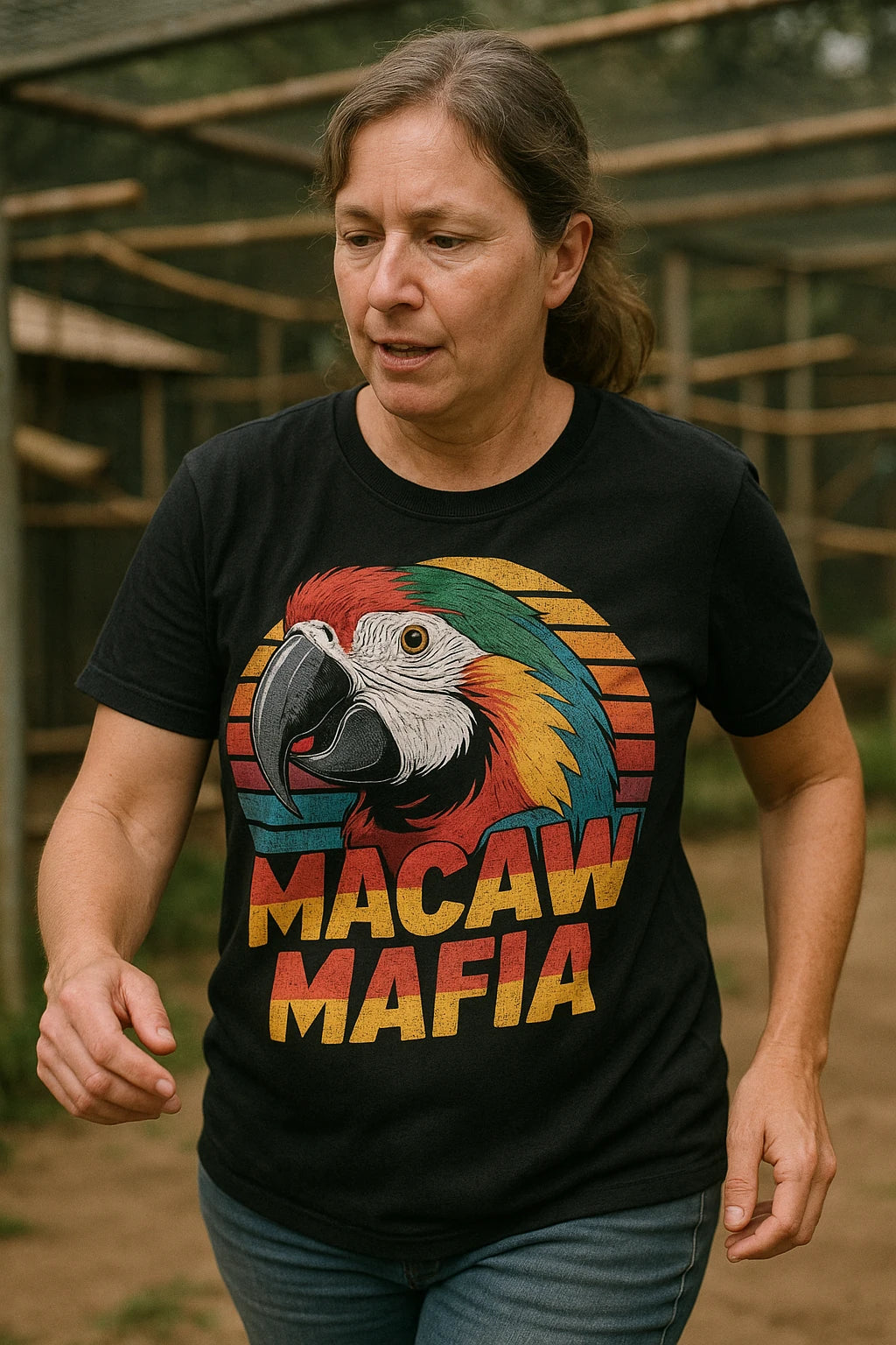 "Macaw Mafia" black macaw shirts - a birthday gift for macaw lover
