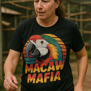 "Macaw Mafia" black macaw shirts - a birthday gift for macaw lover