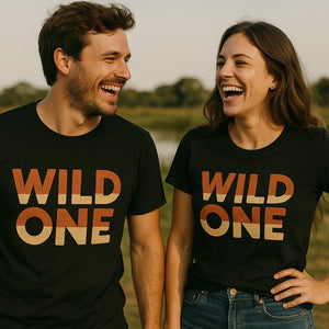 Person wearing the black jaguar shirts graphic tee - "Wild One" design