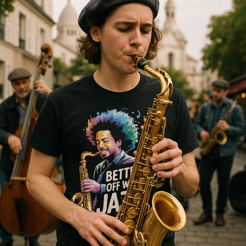 "Better Off With Jazz" jazz music t shirt - product photo 8