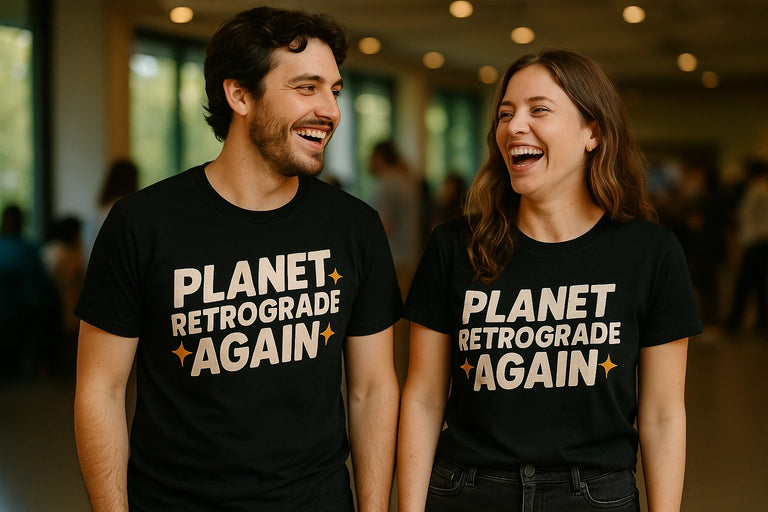 Person wearing the black astrology shirts graphic tee - 