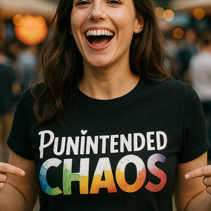"Punintended Chaos" comedy t shirts for him - product photo 7