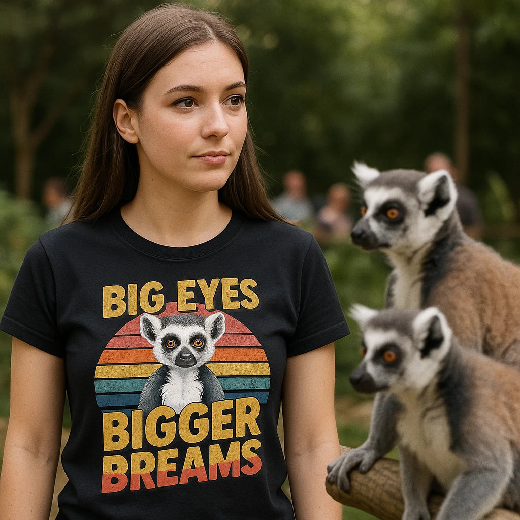 "Big Eyes Bigger Dreams" lemur t shirt - product photo 9