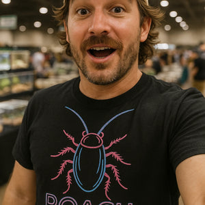 "Roach Dad" black cockroaches t shirt, photographed as cockroaches lover gift