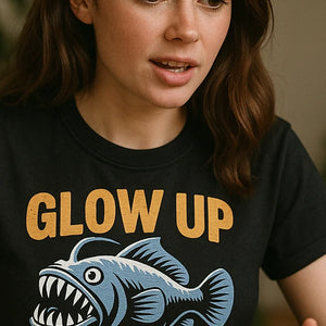 "Glow Up Queen" anglerfish shirts - product photo 9