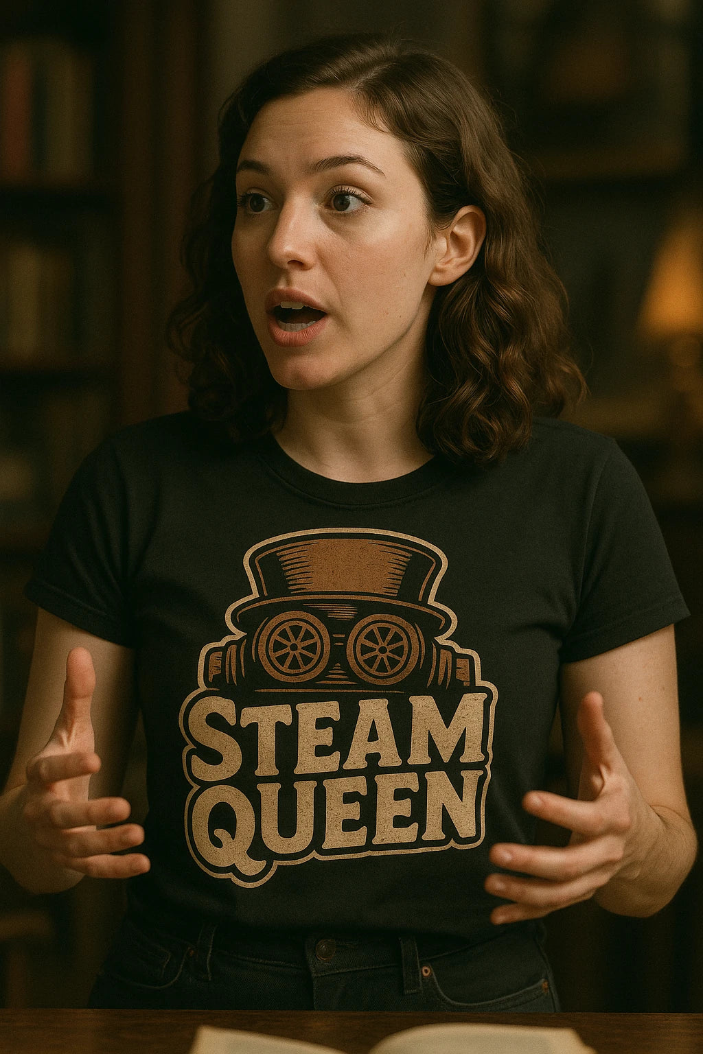"Steam Queen" black steampunk shirts - a birthday gift for steampunk lover