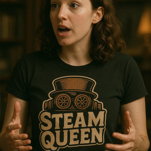 "Steam Queen" black steampunk shirts - a birthday gift for steampunk lover