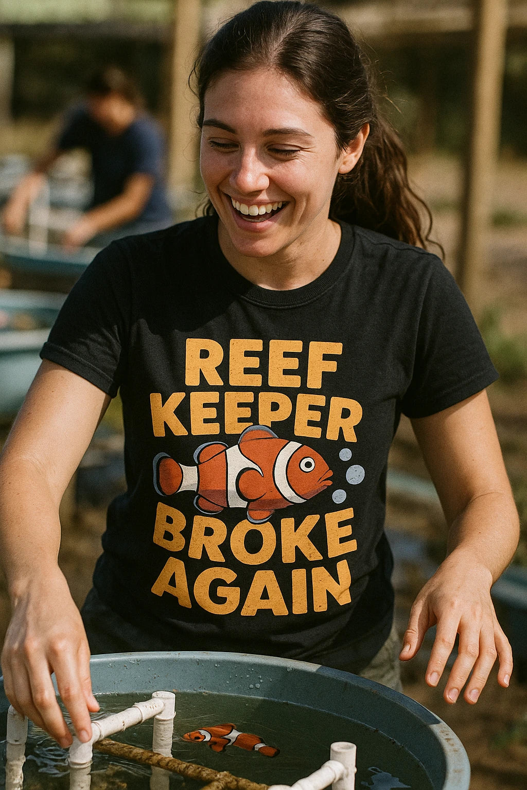 "Reef Keeper Broke Again" black clownfish shirts - a birthday gift for clownfish lover