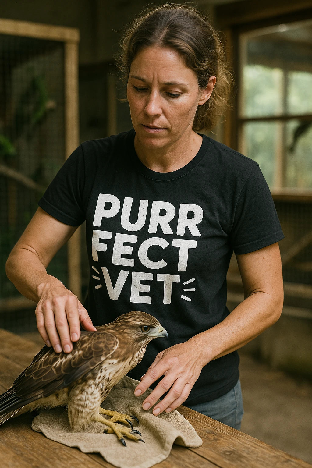 "Purr Fect Vet" black veterinarian t shirt - also a unique gifts for veterinarians