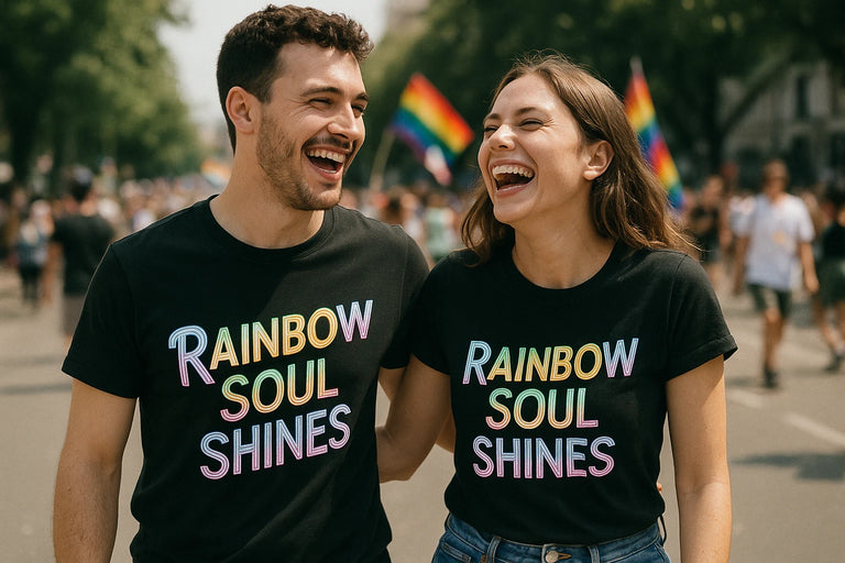 Person wearing the black lgbtq pride shirts graphic tee - 