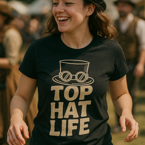 "Top Hat Life" black steampunk shirts - a birthday gift for steampunk lover