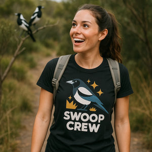 "Swoop Crew" magpie t shirt - product photo 9