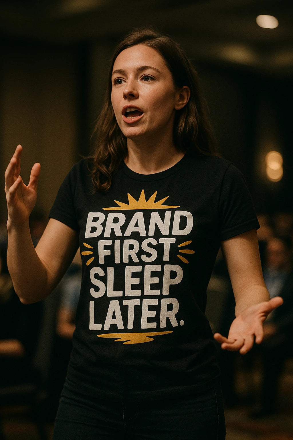 "Brand First Sleep Later" black entrepreneurs t shirt - a birthday gift for entrepreneurs lover