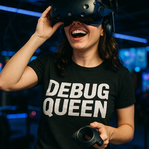 "Debug Queen" game developer t shirt - product photo 8