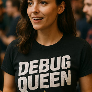 "Debug Queen" game developer t shirt - product photo 7