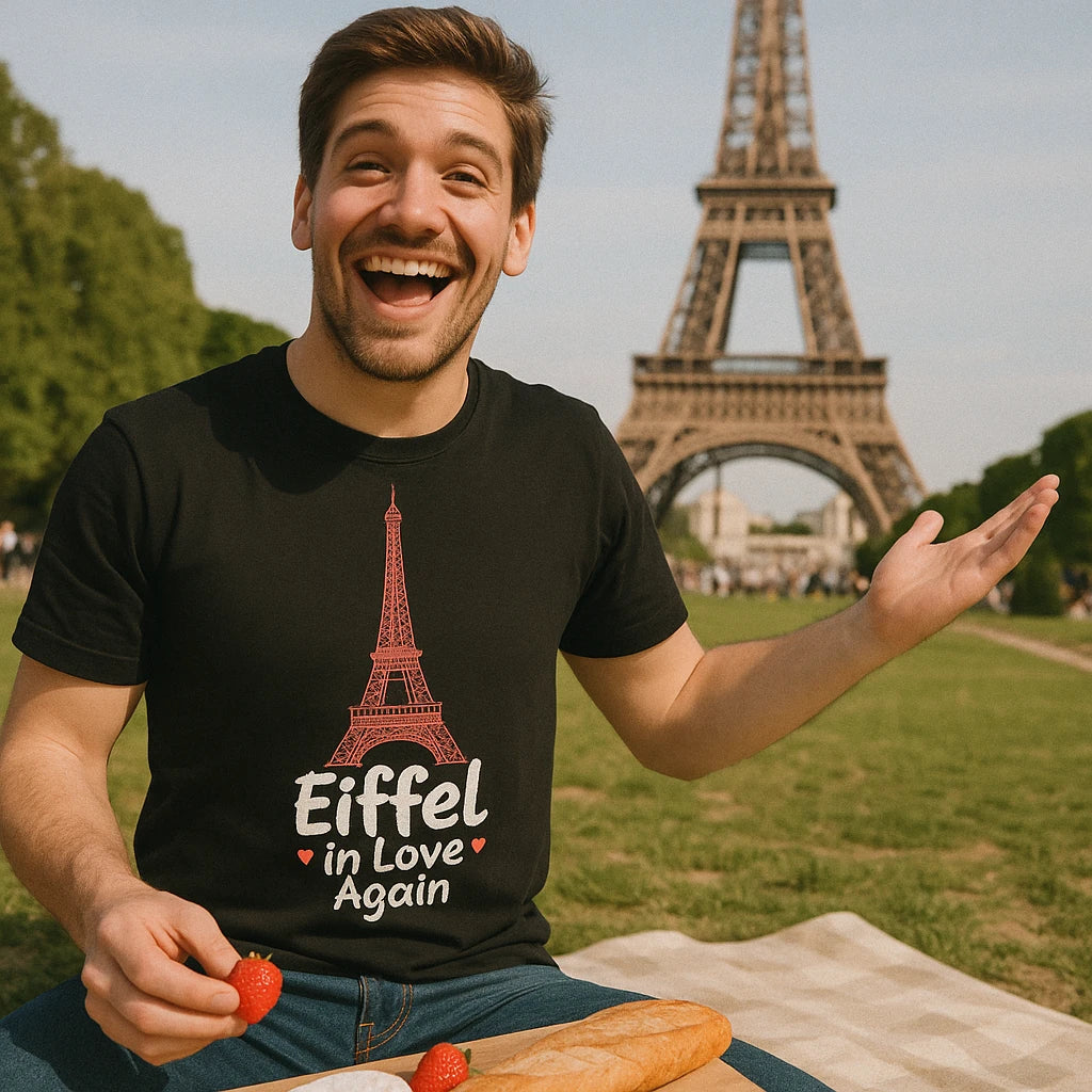 "Eiffel in Love Again" eiffel tower t shirt - product photo 8