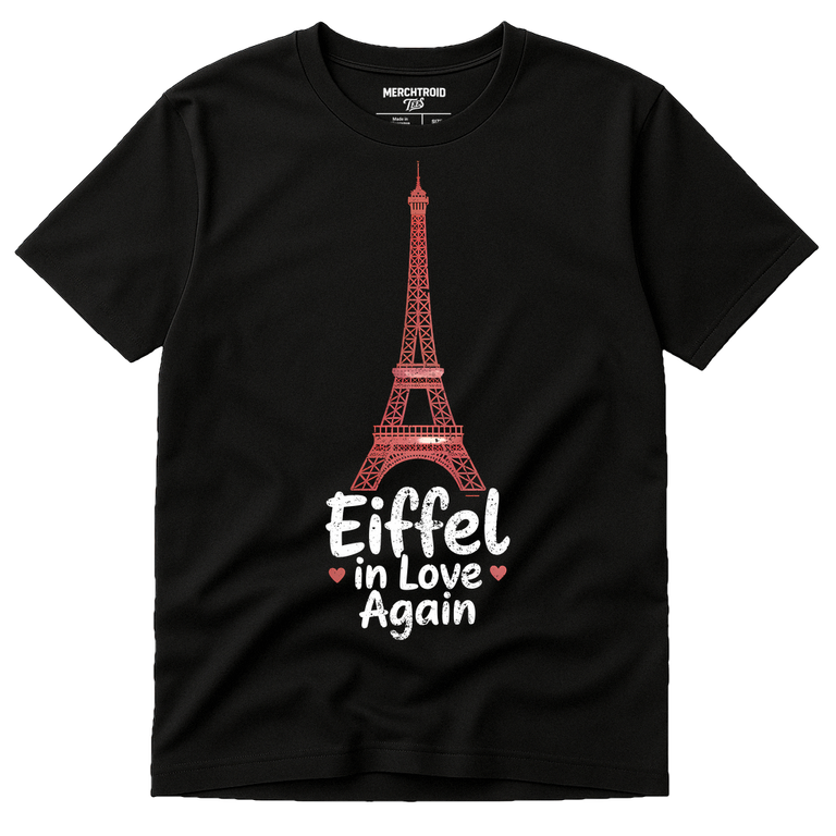 Black Eiffel Tower T Shirt - 