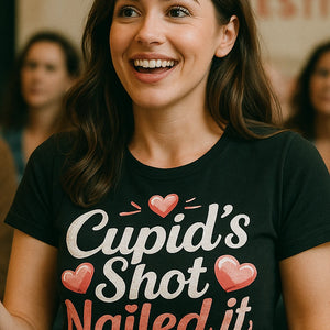 "Cupid’S Shot Nailed It" black relationships shirts, photographed as relationships lover gift