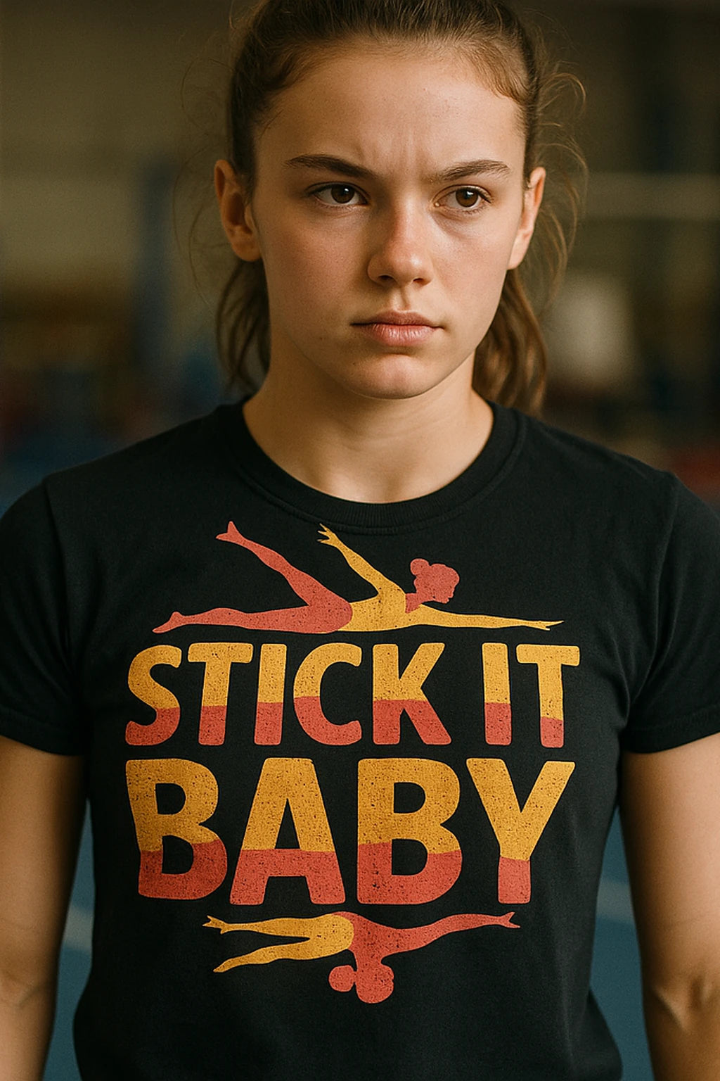 "Stick It Baby" gymnastics t shirt designs - product photo 7