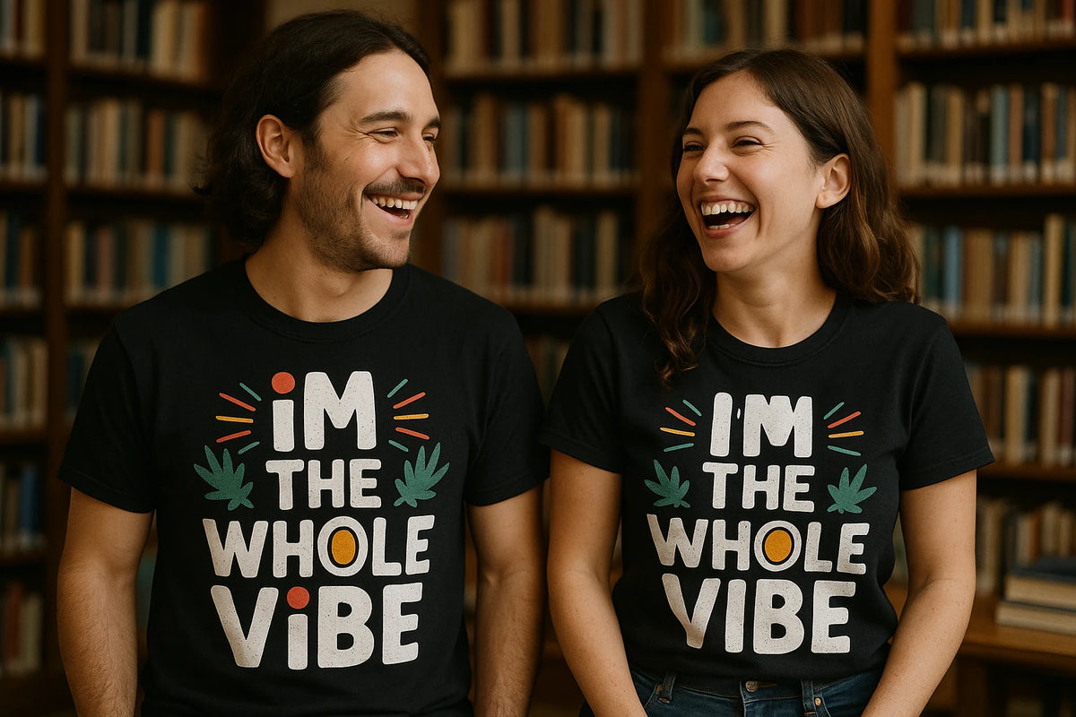Person wearing the black growth mindset t shirt graphic tee - "Im the Whole Vibe" design