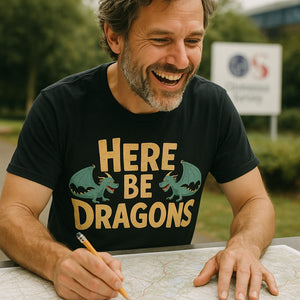 "Here Be Dragons" cartographer shirts - product photo 8
